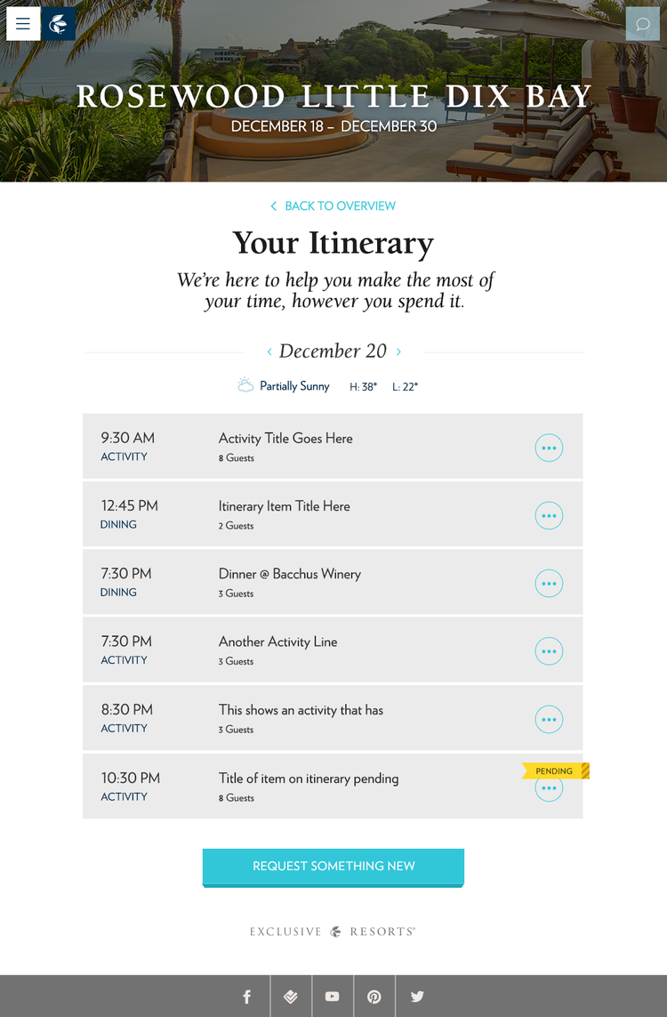 Vacation itinerary